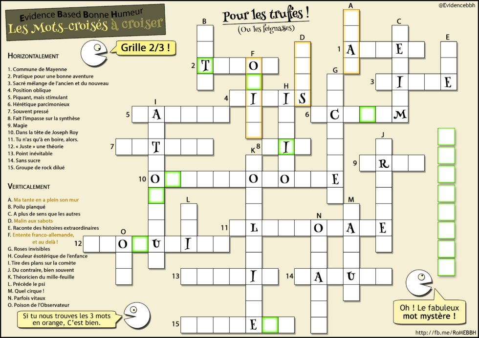 Les mots-croisés-croisés sceptiques (Facile) – Evidence Based Bonne Humeur